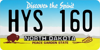 ND license plate HYS160