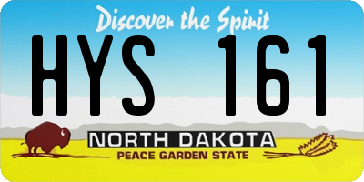 ND license plate HYS161