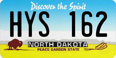 ND license plate HYS162
