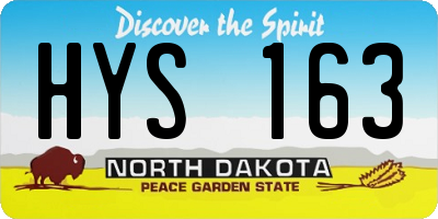 ND license plate HYS163