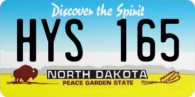 ND license plate HYS165