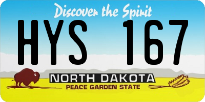 ND license plate HYS167