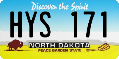 ND license plate HYS171