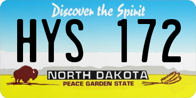 ND license plate HYS172