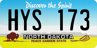 ND license plate HYS173