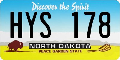 ND license plate HYS178