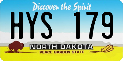 ND license plate HYS179