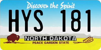 ND license plate HYS181