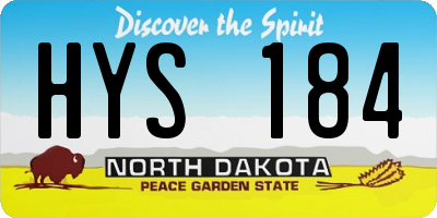 ND license plate HYS184