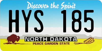 ND license plate HYS185