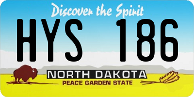 ND license plate HYS186