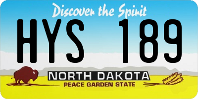 ND license plate HYS189