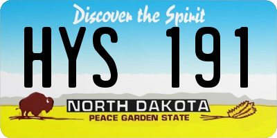 ND license plate HYS191