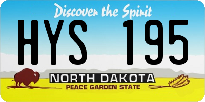 ND license plate HYS195