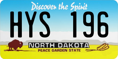 ND license plate HYS196