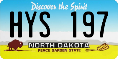ND license plate HYS197