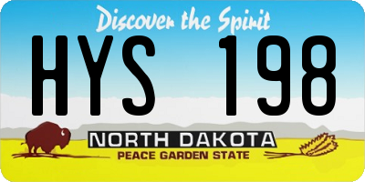 ND license plate HYS198