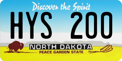 ND license plate HYS200