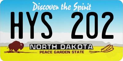 ND license plate HYS202