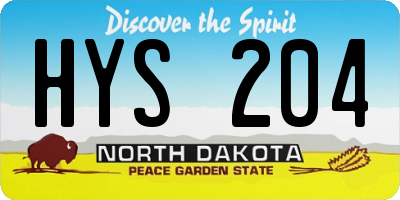 ND license plate HYS204