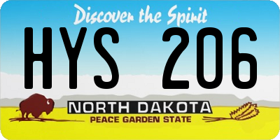 ND license plate HYS206