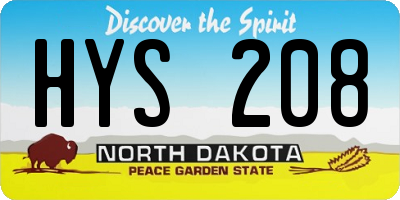 ND license plate HYS208