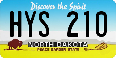 ND license plate HYS210