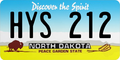 ND license plate HYS212