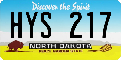 ND license plate HYS217