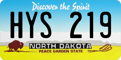 ND license plate HYS219