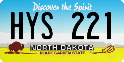 ND license plate HYS221