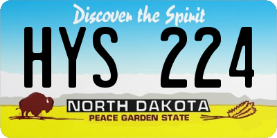 ND license plate HYS224