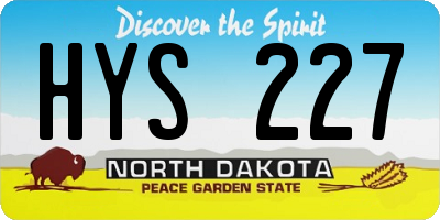 ND license plate HYS227