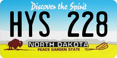 ND license plate HYS228