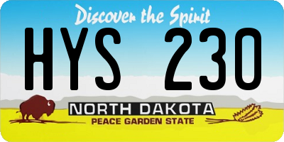 ND license plate HYS230