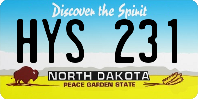 ND license plate HYS231