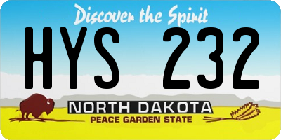 ND license plate HYS232