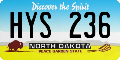 ND license plate HYS236
