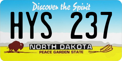 ND license plate HYS237