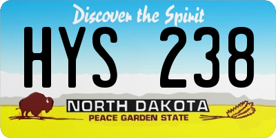 ND license plate HYS238