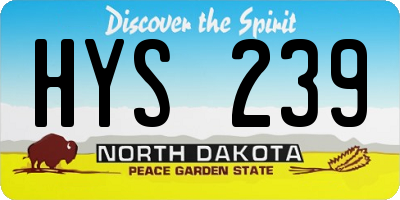 ND license plate HYS239