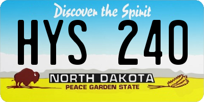 ND license plate HYS240