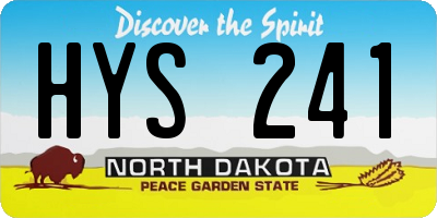 ND license plate HYS241