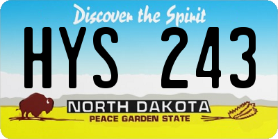 ND license plate HYS243
