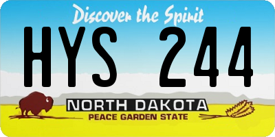 ND license plate HYS244