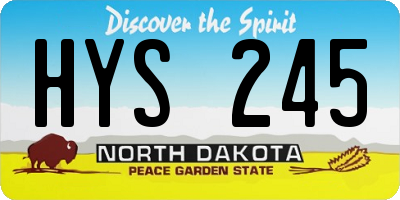 ND license plate HYS245