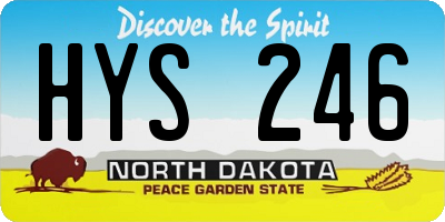 ND license plate HYS246