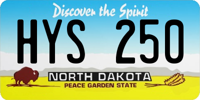 ND license plate HYS250