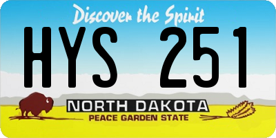 ND license plate HYS251