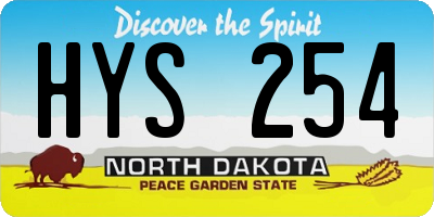 ND license plate HYS254